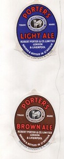 Beer Labels UK Porters ( Bulldog ) Liverpool 2 different #271