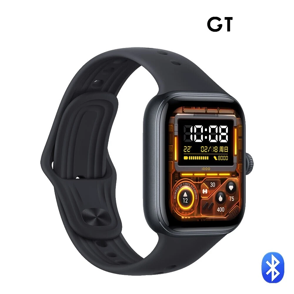 Умные часы в алюминиевом корпусе с резиновым ремешком