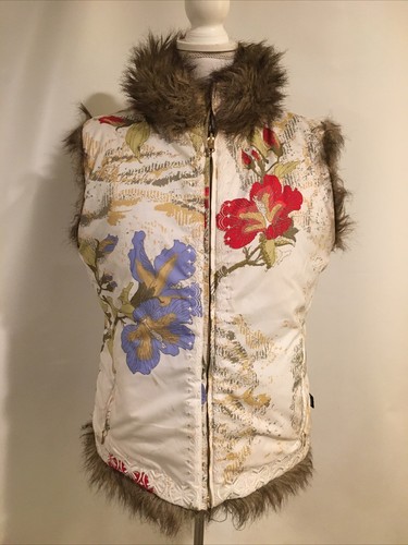 Obermeyer Vixen Vest Floral Print Faux Fur, Reversible, Insulated Women Ladies M - Picture 2 of 12