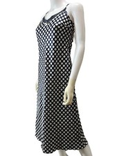 Marks  Spencer M S Women  s Chemise Nightgown Size 6 Navy White Polka Dot NEW
