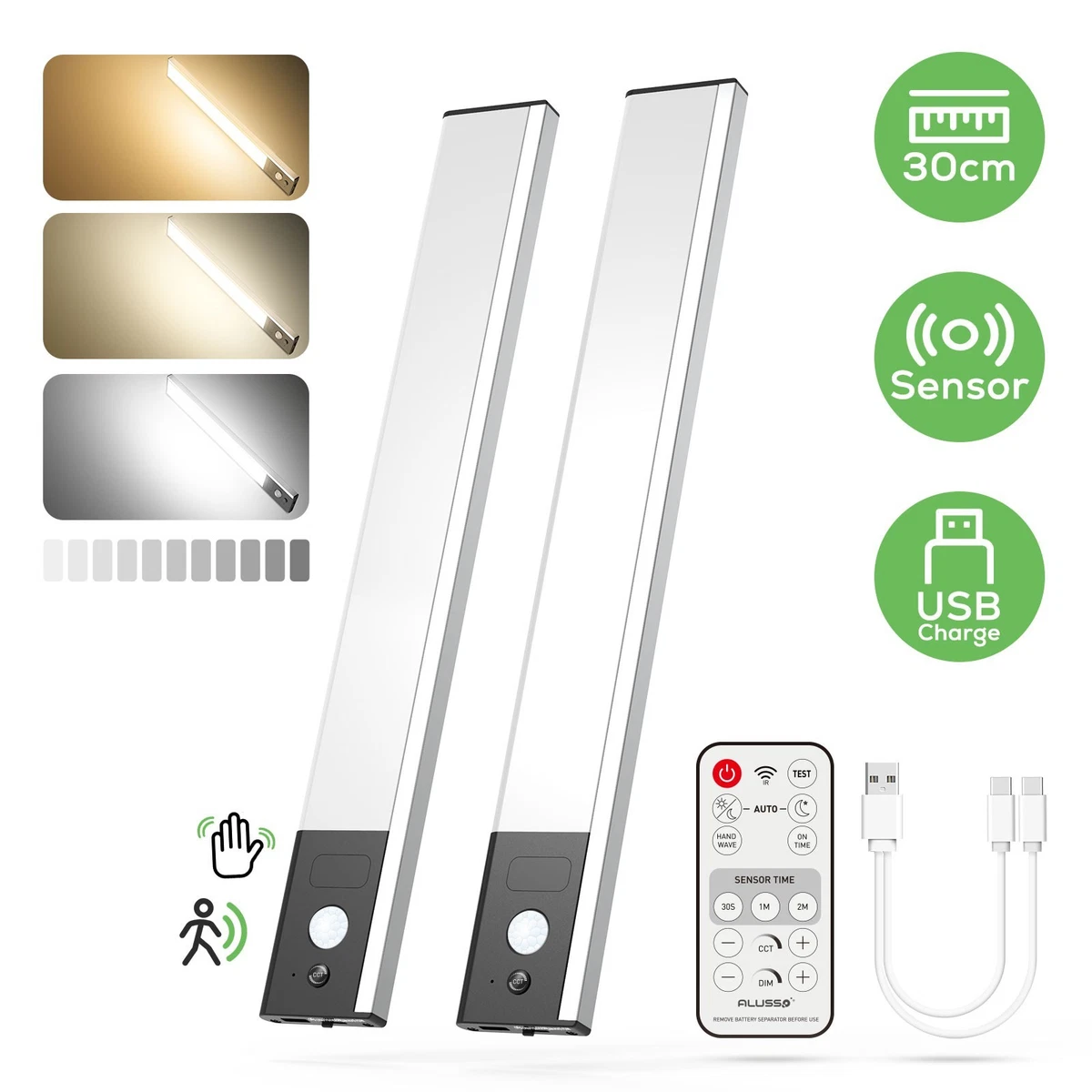 LED Bar Lights Cabinet Light Motion Sensor Light USB TYPE-C Ultra-thin Portable Night Light For Kitchen Cabinet Bedroom Wardrobe - 39 - View #5