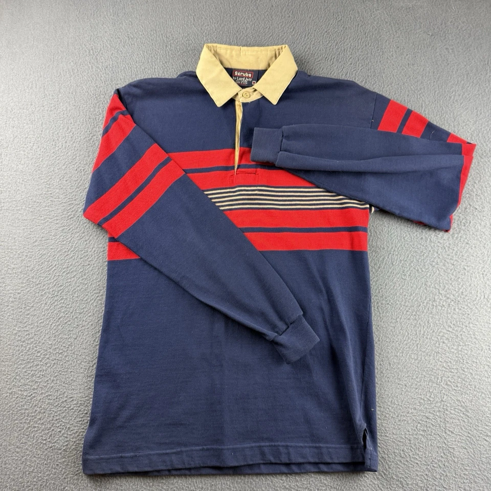 Vintage Rugby Shirt Men’s M Blue Striped Y2K Vintage Lord Jeff Scrubs USA Retro - Image 2 of 4