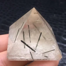 Natural Black Tourmaline Quartz Crystal Pyramid Reiki Healing Decoration 1Pc