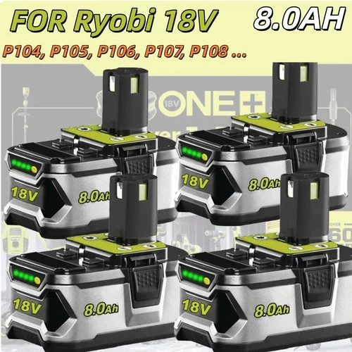 2PACK 8.0Ah Battery For Ryobi One Plus P108 18V Lithium-ion High Capacity Lots