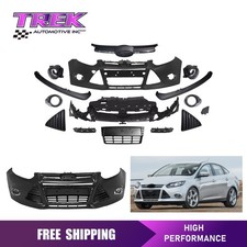 2012-2014 Ford Focus Front Bumper Cover Fascia Grille Fog Lights Kit Fo1000664