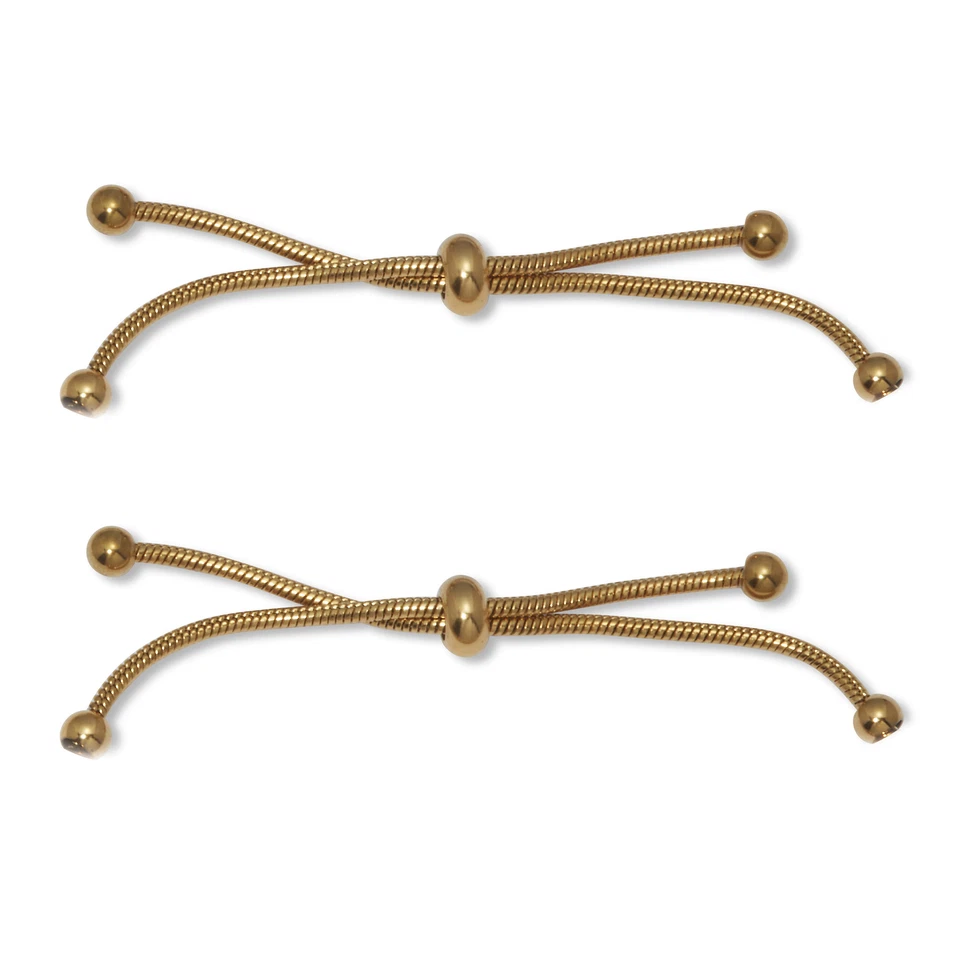 Круглый кристалл золото ионизированный из нержавеющей стали бисером браслет комплект 7 дюймов - Изображение 2 из 4