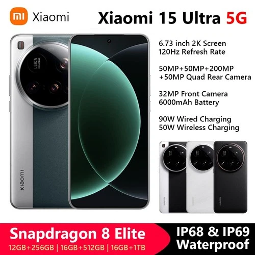 Xiaomi 15 Ultra 5G Snapdragon 8 Elite 16G+1TB 2K Screen 200MP Quad Camera 6.73''