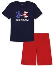 Under Armour Toddler  Little Boys Ua Freedom T-Shirt  Shorts, 2 Piece Set - Mi