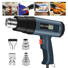 2500W Heat Gun Electric Hot Air Gun Dual Temperature LCD Display 4 Nozzles Tool