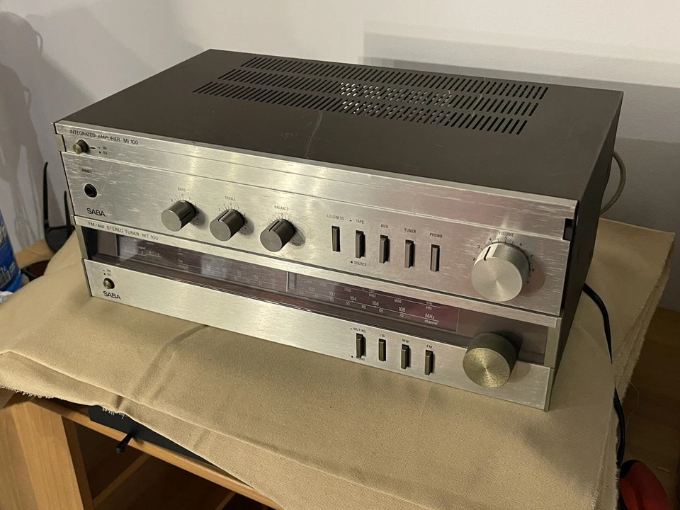 Saba Mi 100 Amplificatore + MT 100 Tuner Stereo anni 80 - Immagine 2 di 4