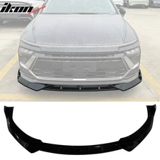 Fits 24-25 Hyundai Sonata IKON V1 Style 3PCS Front Bumper Lip Chin Gloss Black