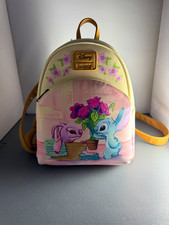 Loungefly Disney Lilo  Stitch Mini Backpack Beige Pink Floral Pastel Colors