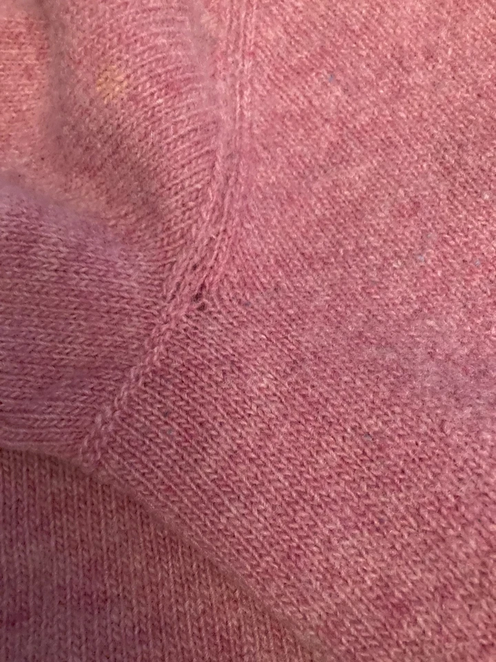 VIntage Handmade Wool Cardigan Made in Scotland, Pink - Image 4 of 4