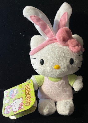 2010 Hello Kitty 6  (not including the ears) HAPPY EASTER Bunny Rabbit pink bow