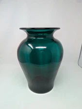 LUSH! 14" Blenko 827-L Floor Vase in EMERALD GREEN Don Shepherd VINTAGE Glass