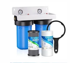 PUREPLUS 2-Stage 10″x4.5″ Whole House Tap Water Filtration System. Open Box