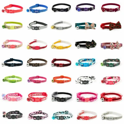 Cat & Kitten Collars Ancol Quick Release Safety Buckle Warning Bell Reflective
