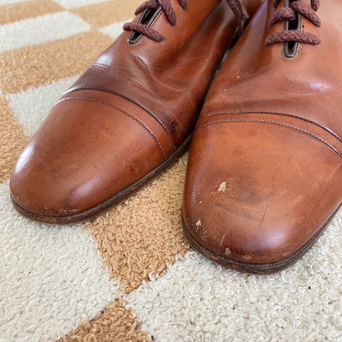 RICHARDS HANDCRAFTED LACE UO OXFORDS DRESS SHOE BROWN MADE IN ITALY TAN SIZE 7 M Best Italian Hybrid Wholecut - Jose Real Shoes main image 3