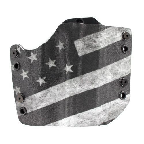 Funda para pistola OWB Kydex para pistolas Ruger - bandera inclinada en negro y negro - Imagen 1 de 4