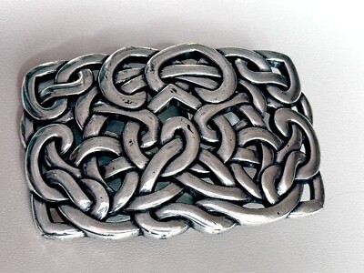 Gürtelschnalle 40mm Metall silberfarben, 8 x 5 cm