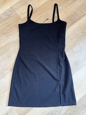 Black PrettyLittleThing strappy Split leg mini-dress, S / 36 / 8