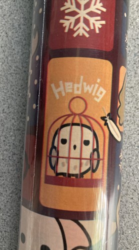 Harry Potter 60 Sq. Ft. Burgundy Blue Gift Wrapping Paper Roll Chibi - Picture 5 of 8