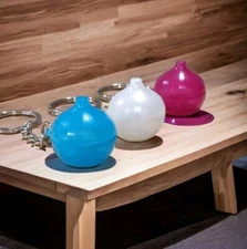 Tupperware Forget-Me-Not Onion  Locker Keychain Set 3  White/Purple/BluebNew