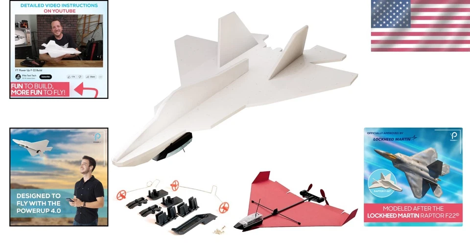 Transformative DIY F-22 Raptor Foam Jet Kit - Ideal STEM Project for All Ages - Image 2 of 4