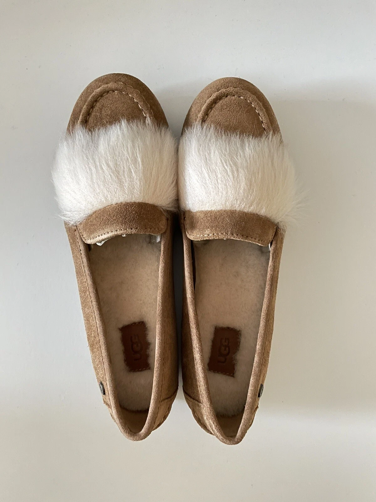 Mocassino mocassino mocassino da donna UGG Kaley Wisp in vera pelle scamosciata shearling ballerine NUOVO