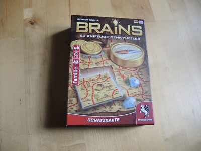 Spiel Brains 50 knifflige Denk-Puzzles Schatzkarte Reiner Knizia Pegasu gepflegt