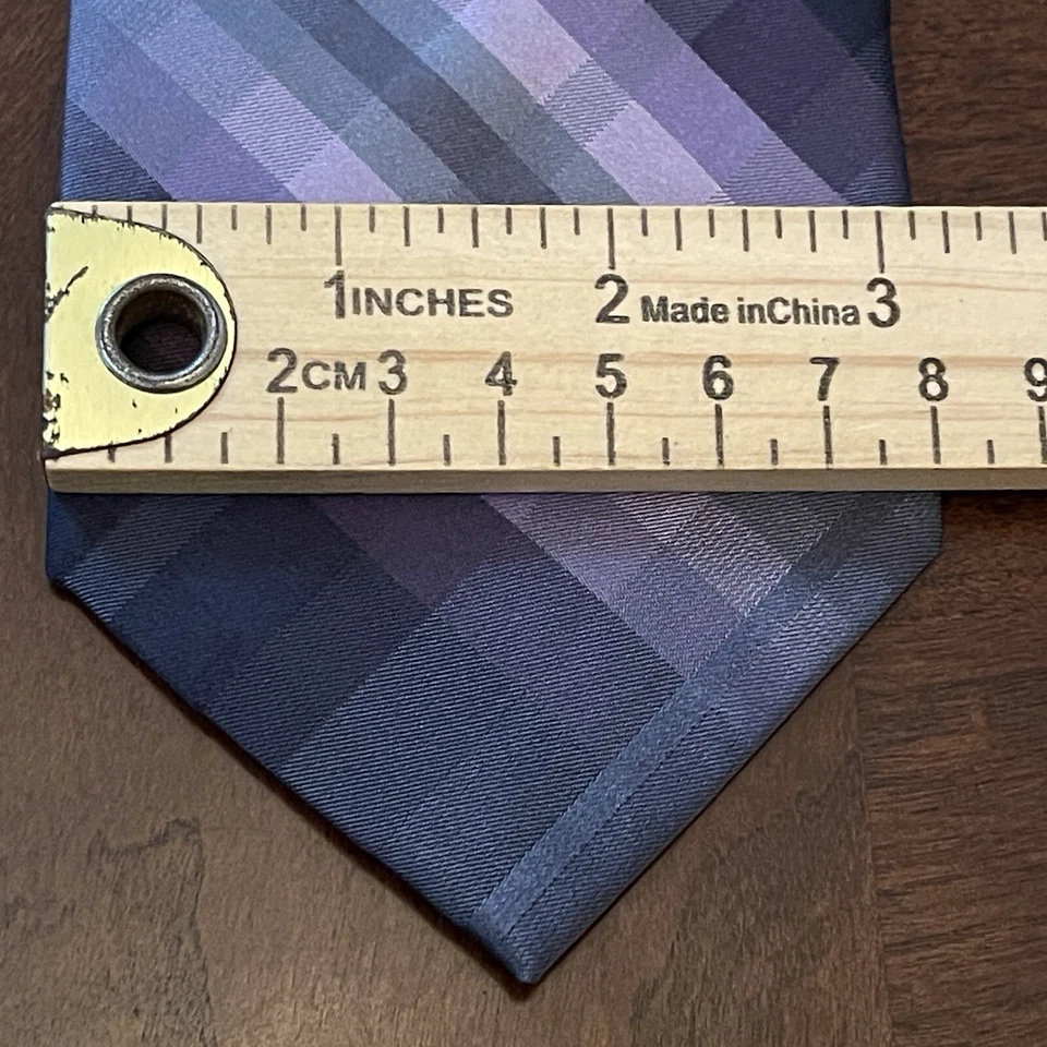 Мужской галстук Ck Calvin Klein фиолетовый серый 100% шелк сделано в Китае очень длинный - Изображение 4 из 4