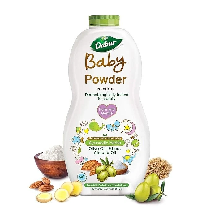 Dabur Baby Powder Talc Free Hypoallergenic Gentle Care for Baby Skin