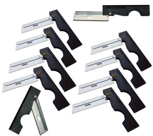 Couteau à rasoir pliant sécurisé Derma pack de 10 noir pour SERE kit d'outils de survie lame - Photo 1/5
