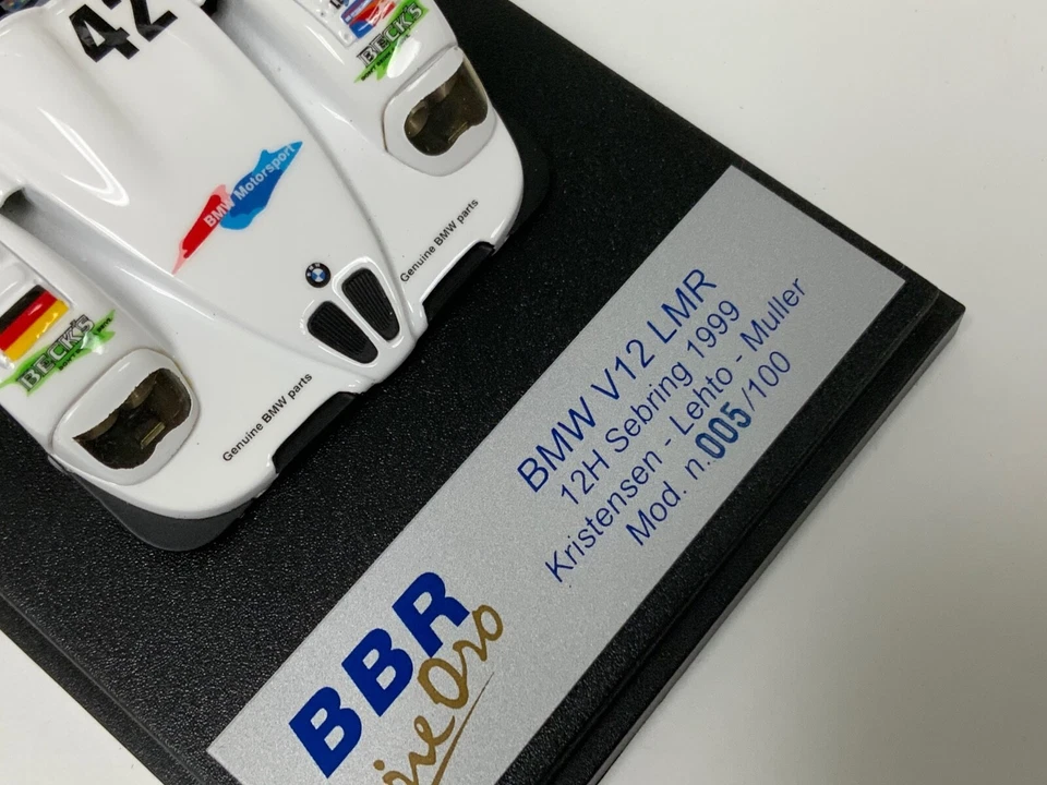 1/43 BBR BMW V12 LM99 1999 12 H de Sebring "Beck's" coche #42 BG168 MG420 Foto 3 de 4