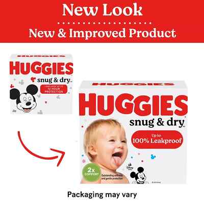 Huggies Snug Dry Baby Diapers, Size (8-14 lbs), 108