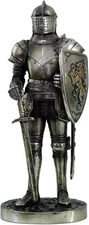 Pacific Giftware PTC 7Inch Medieval Knight with Shield and Sword Statue Figurine