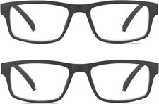 2 Pack Reading Glasses, Unbreakable Blue Light Blocking Reading Glasses,Filter U