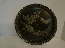 Antique Pairpoint Mfg Co New Bedford Mass Quadruple Plate Round Tray #1137