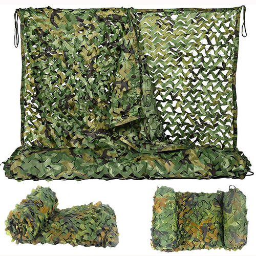 1.5X5M/7M Outdoor Camp Camouflage Nets Hunting Blinds Shooting Shelter Woodland  - Foto 1 di 17