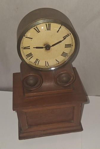 Rare Miniature Antique Wagon Spring Clock By The Burroughs Company Number 53T - Picture 5 of 9