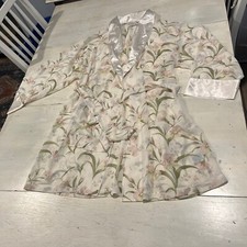 Vintage Sophia By Delicates Robe Women s M sheer Floral Kimono