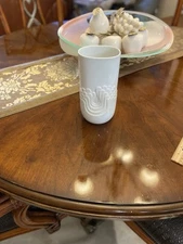 Porcelain Vase Vintage Thomas Germany Rosenthal White Tapio Wirkkala 8”