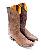 Justin bay Apache Cowboy Boots Mens Size 14 D 2253 Western Work Wear Cowhide