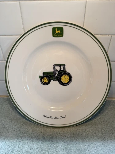 John Deere Tractor Platter 11 1/4" Large Heavy Serving Dinner Plate Logo Gibson