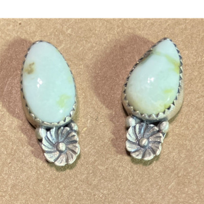 Palomino Sterling Silver 925 Palomino Turquoise Teardrop Stud Earrings flower 