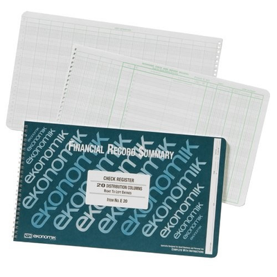 #ad Ekonomik E20 Wirebound Check Register 40 Sheets 8.75quot;x14.75quot; White $50.14