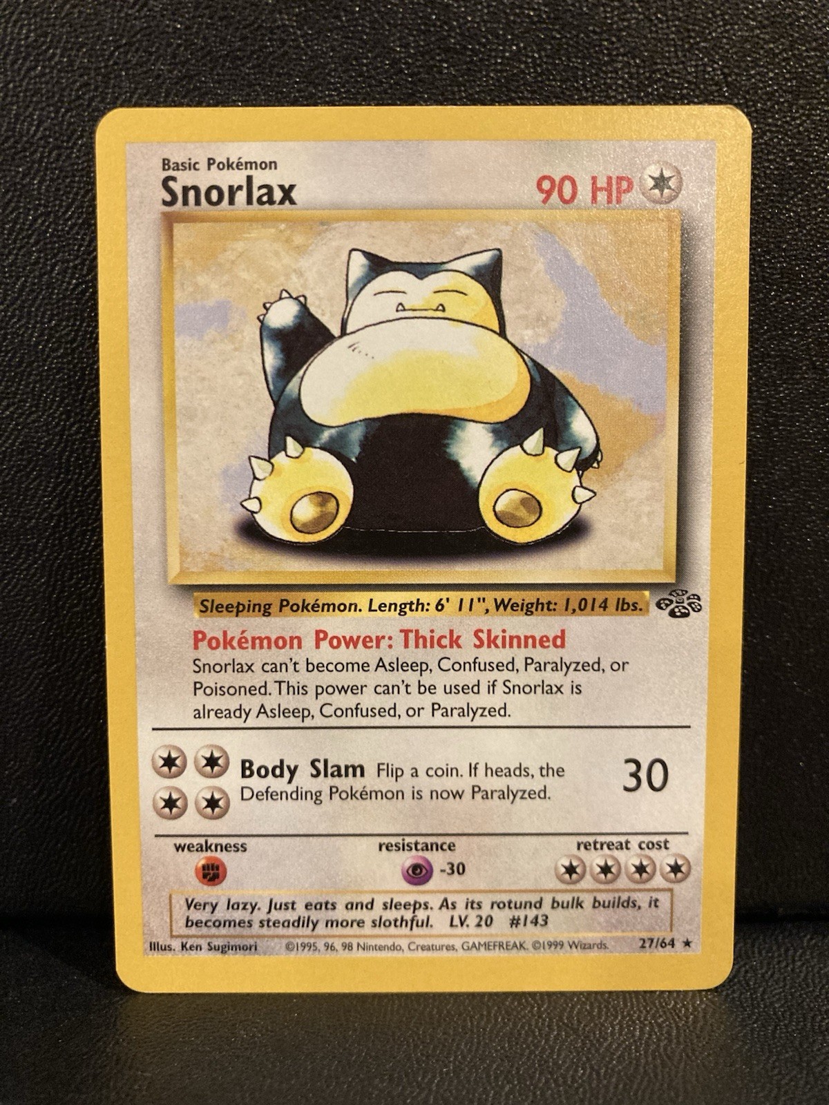 Snorlax Jungle 27/64 NM MINT Pokemon TCG Non Holo Rare WOTC Vintage 1999 Card
