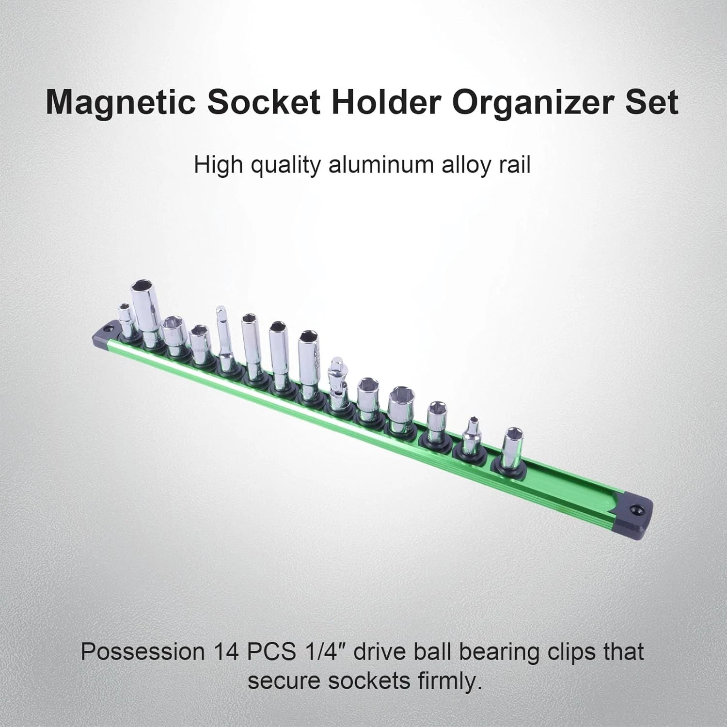 Magnetic Socket Holder Organizer Set 1/4 Inch Drive Socket Trays 360 Swivel