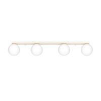 Deckenlampe Glas Stahl Beige 4-Flammig Blendarm G9 L:88 Cm Deckenleuchte BüRo