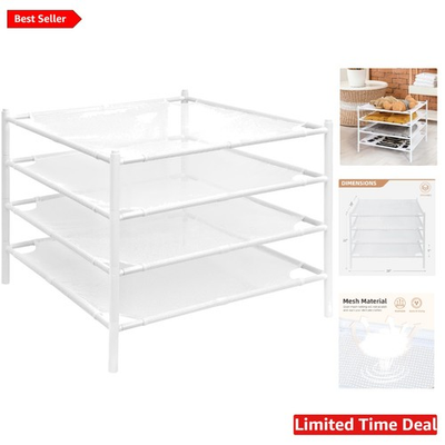 #ad 4 Pack Stackable Mesh Sweater Drying Rack Portable Clothes Dryer for Delicates $86.95